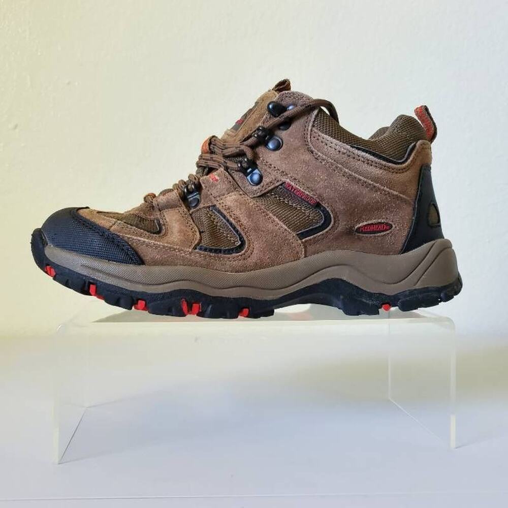 Redhead Womens 7.5 Hiking Shoes Brown Trail Leather Lace Up Waterproof Sneakers